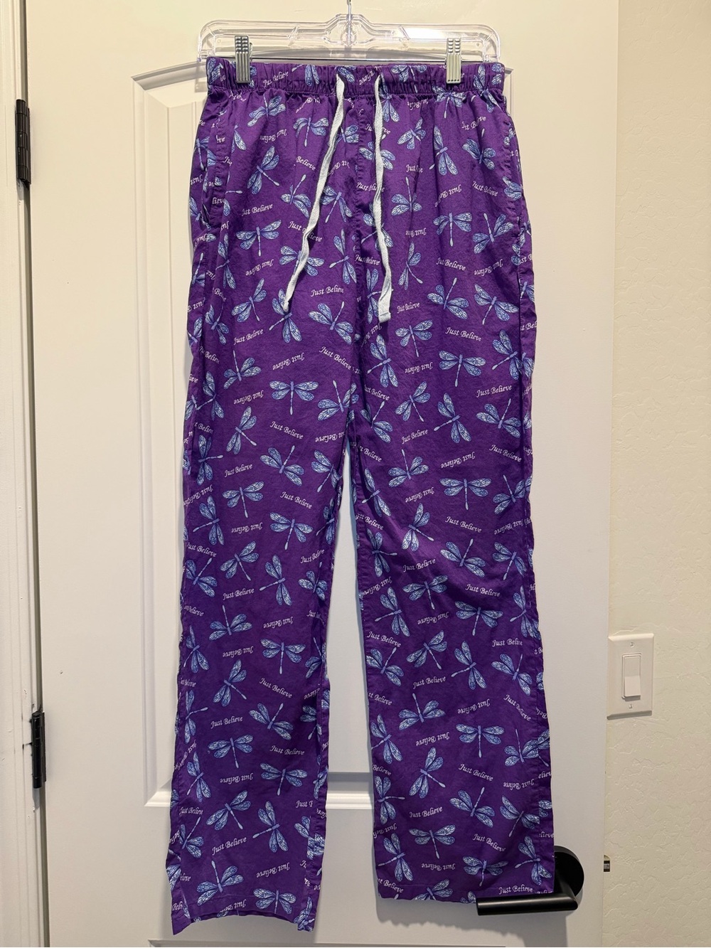 "Greater Good Purple 100% Cotton Dragonfly Pajama Lounge Pants Size M Just Beli